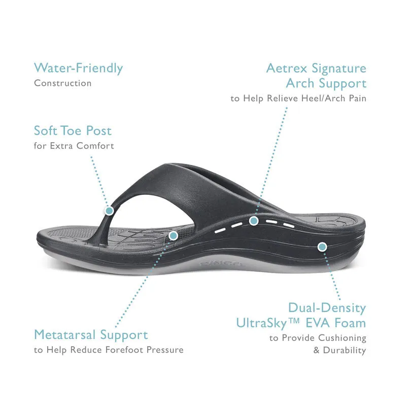 MEN'S AETREX MAUI ORTHOTIC FLIPS | NAVY