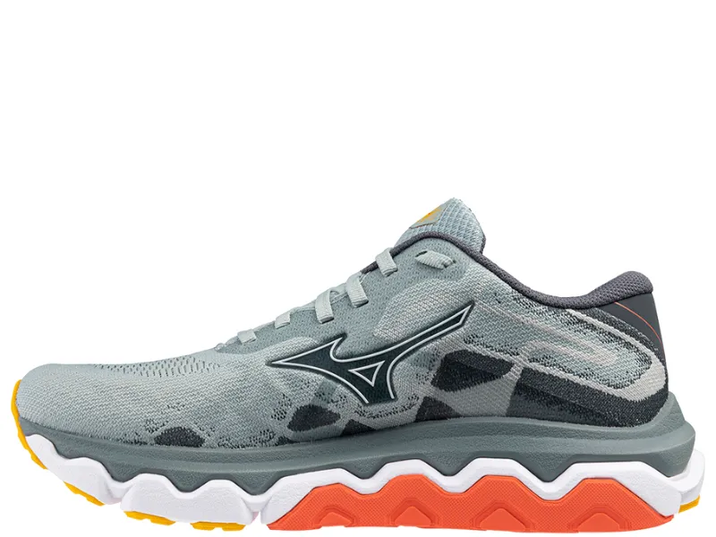 Mizuno Wave Horizon 7 Ladies Running Shoe (Gray Mist/White/Hot Coral)