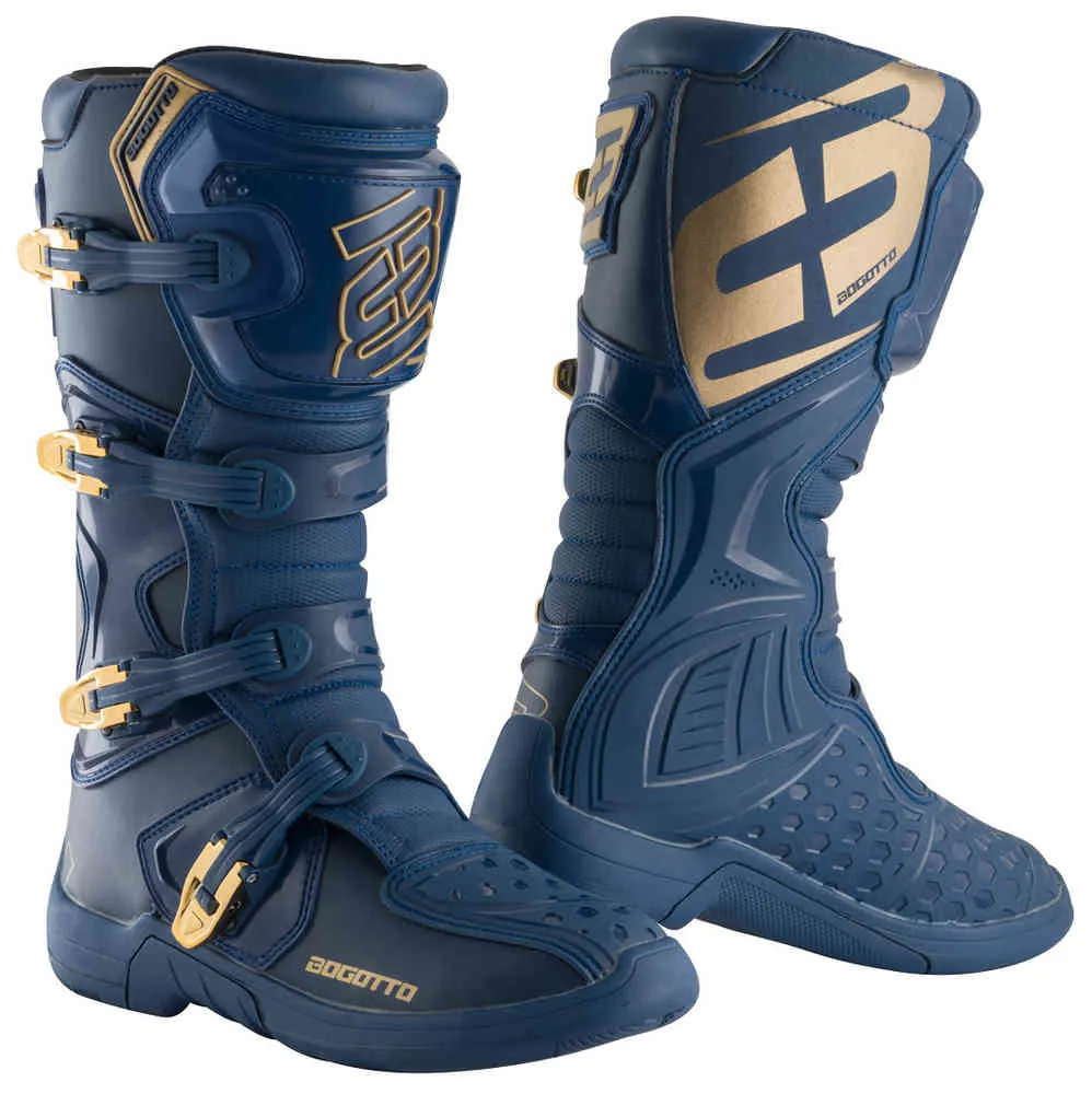 MX-5 Bogotto Motocross Boots, Blue/Gold