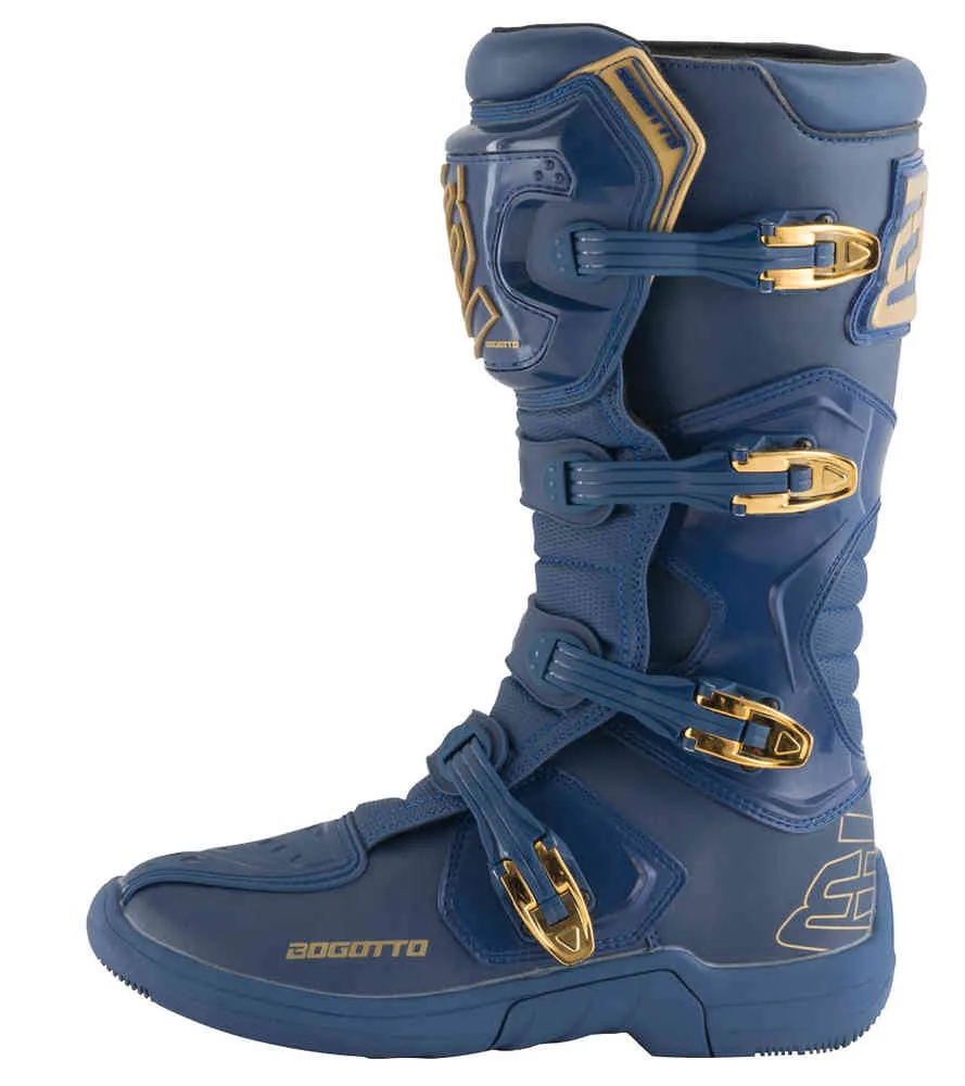 MX-5 Bogotto Motocross Boots, Blue/Gold