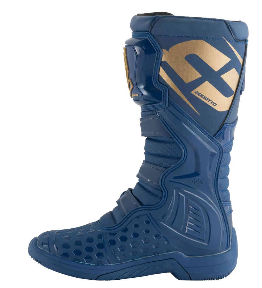 MX-5 Bogotto Motocross Boots, Blue/Gold