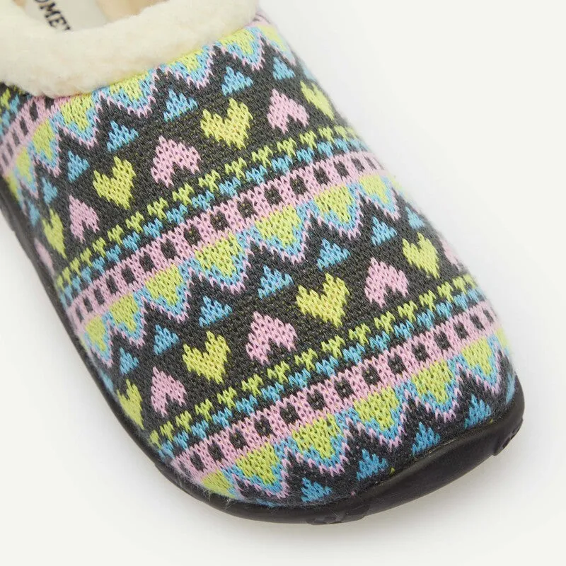 Natalia - Pastel Heart Knit Women's Slippers