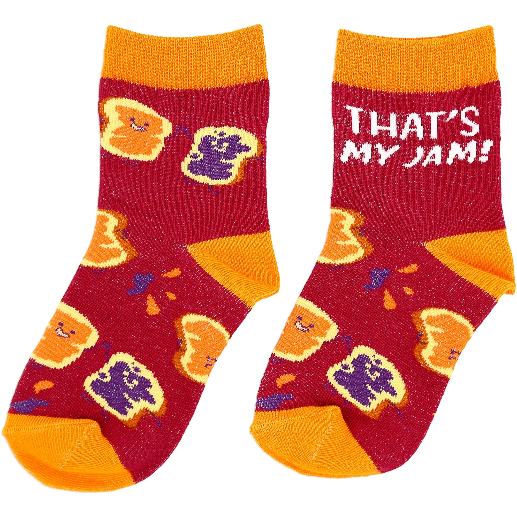 PB & J S/M Youth Cotton Blend Crew Socks