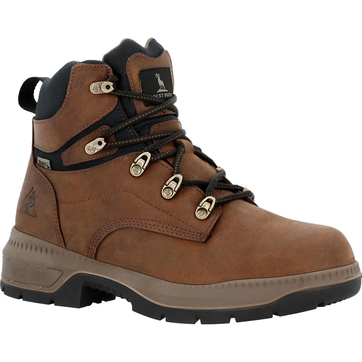 Rocky Mens Worksmart WP CT Crazy Horse Leather Work Boots