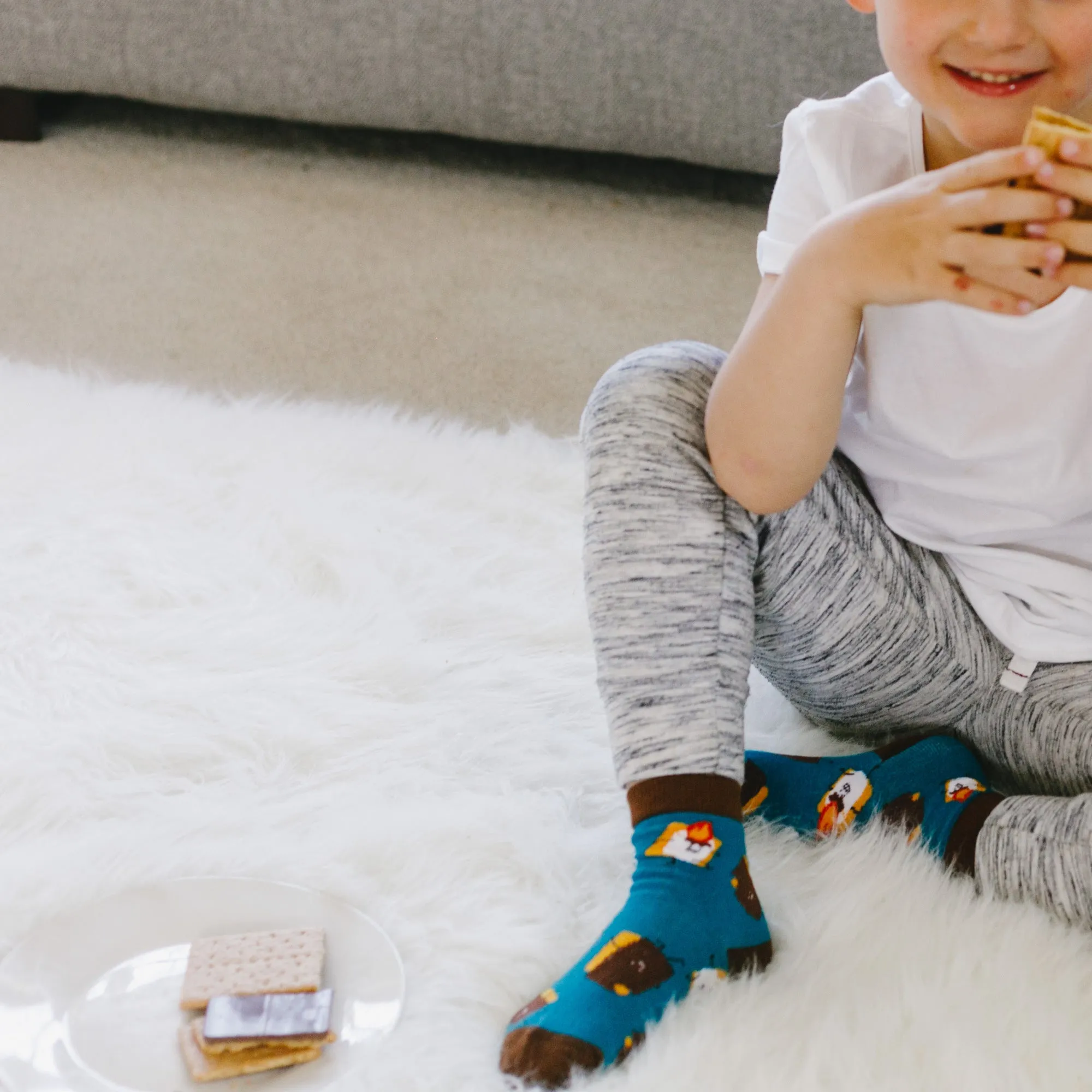 S'mores M/L Youth Cotton Blend Crew Socks