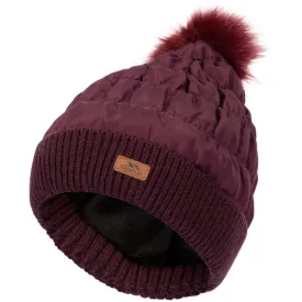 Trespass Reine Womens Knitted and Lined Hat in Fig