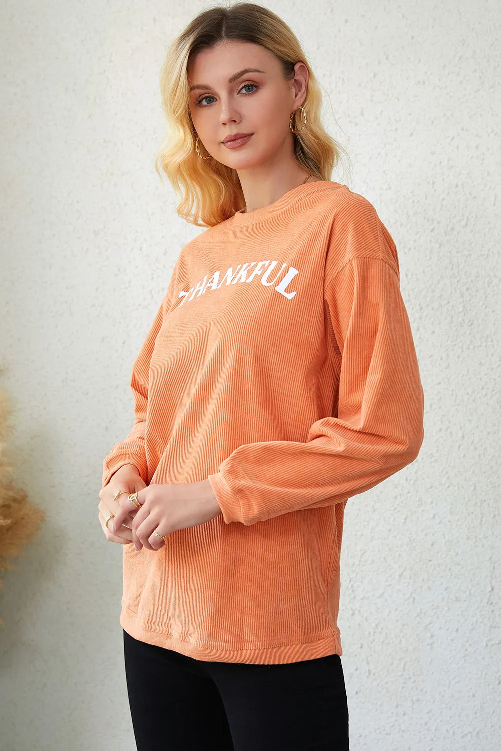 Women's Ribbed Corded Oversized Sweatshirt