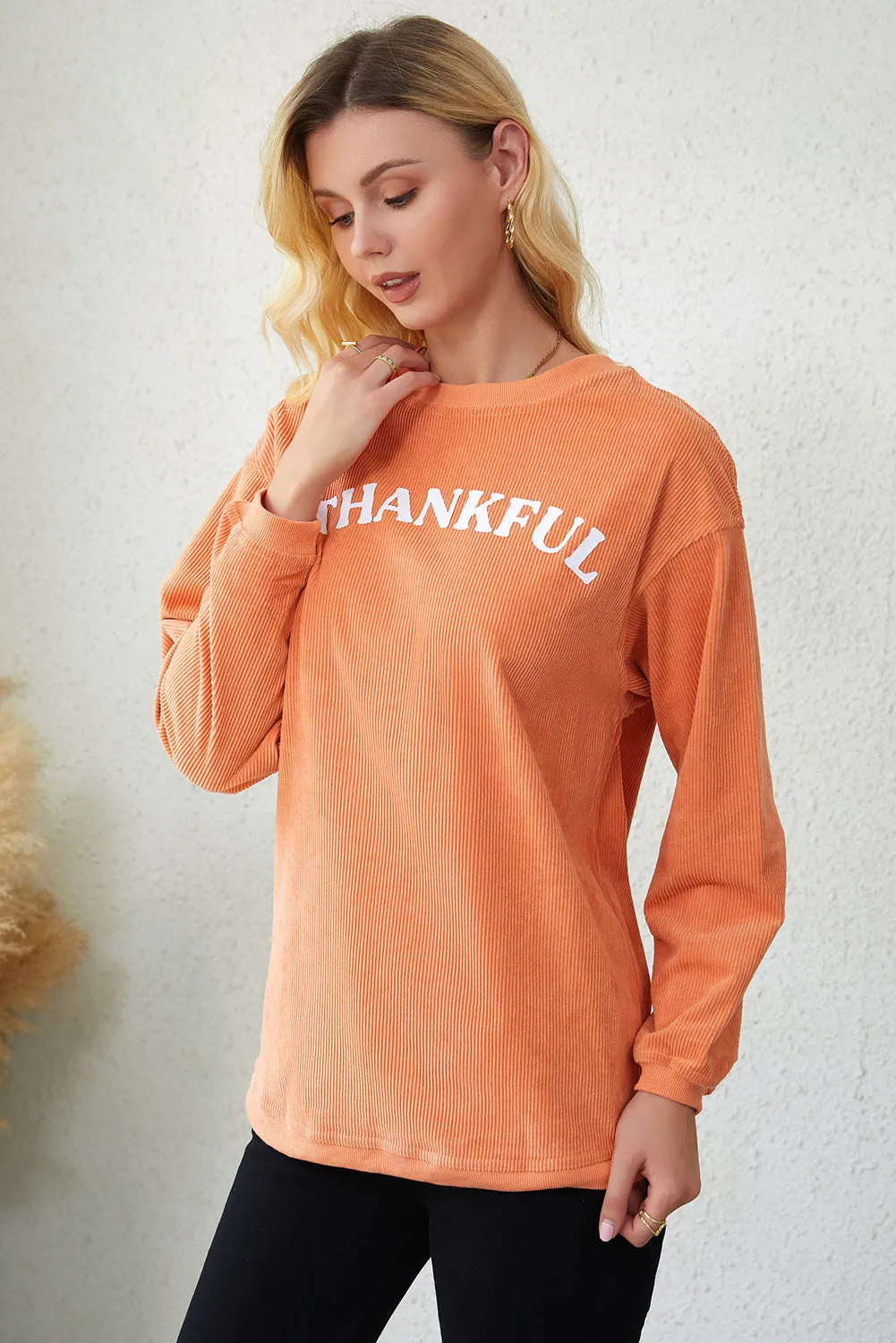 Women's Ribbed Corded Oversized Sweatshirt